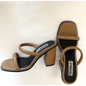 Caverley Sandy Mule Block Heel Sandals Women EU 36 US 6‎ Casual Neutral Studded